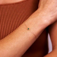 14k Solid Gold Emerald Pendant Bracelet