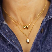 Mom "M" Initial Necklace