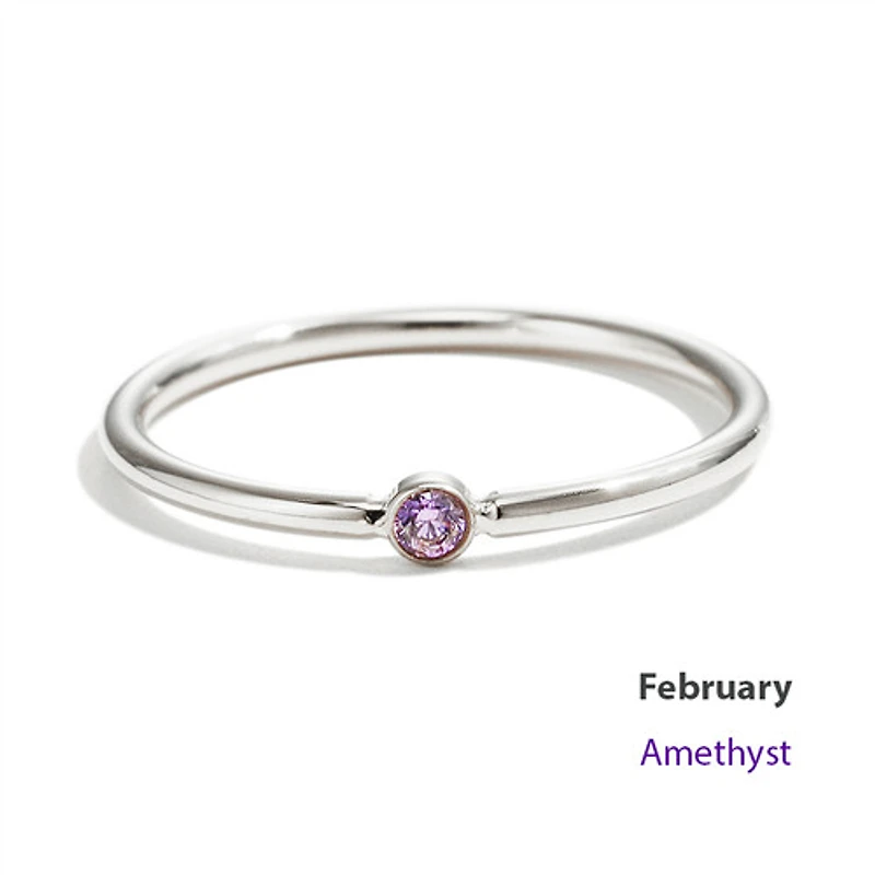Steel Stackable Birthstone Ring