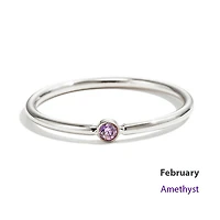 Steel Stackable Birthstone Ring
