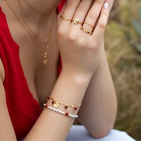 Agate Pearl Chain Bracelet