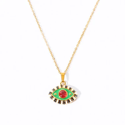 Enameled Evil Eye Necklace