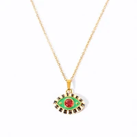 Enameled Evil Eye Necklace