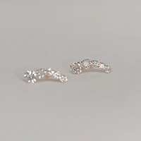 14k 5 Gems Lined Studs