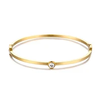 Gold Single Gem Bangle