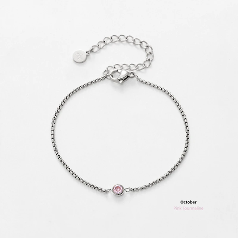 Steel Birthstone Bracelet