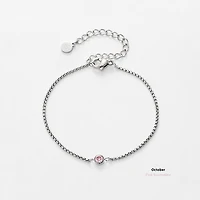 Steel Birthstone Bracelet