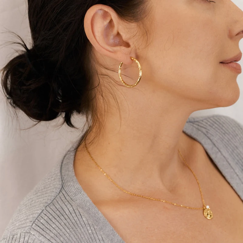Hammered Classic Hoops