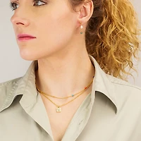 Square Blue Cat's Eye Necklace