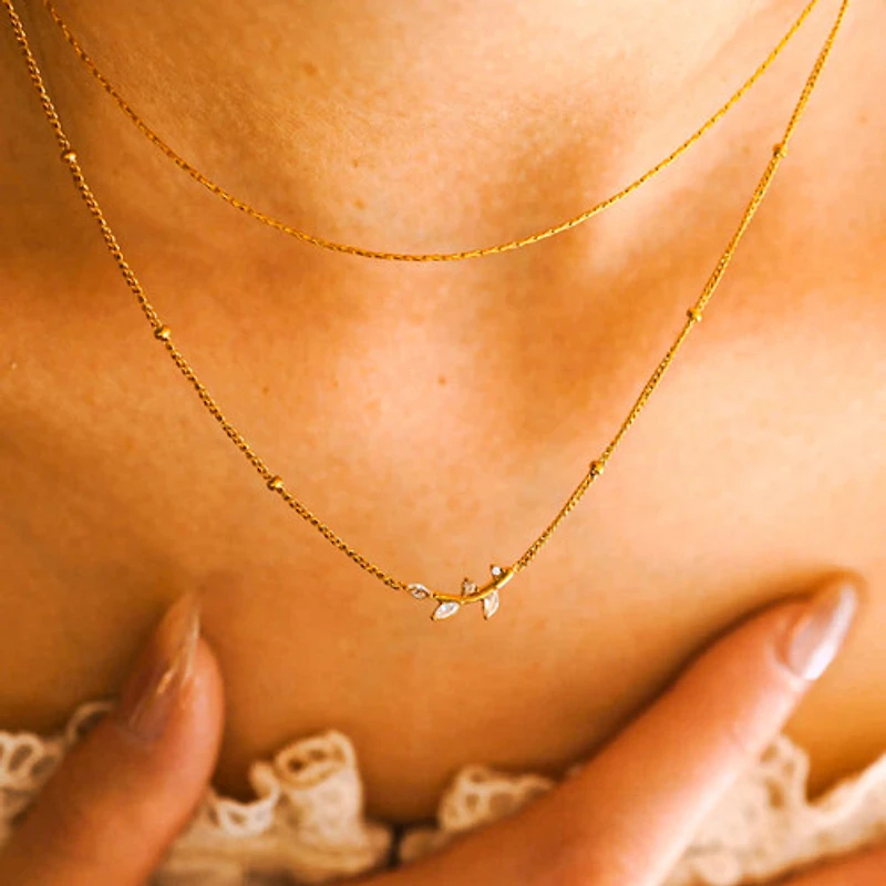 Layered Leafy Necklace
