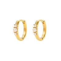 Tri-pearl Mini Hoops