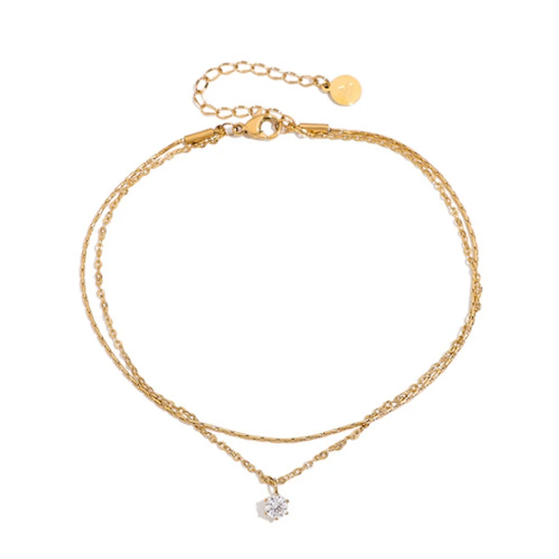Gold Layered Gem Anklet