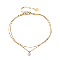 Gold Layered Gem Anklet