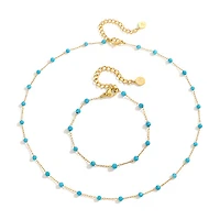 Gold Chalchite Chain Necklace