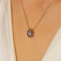 Steel Roman Clock Necklace