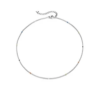 Steel Colorful Beaded Thin Necklace