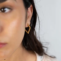 Beaded Sharp Triangle Hoops