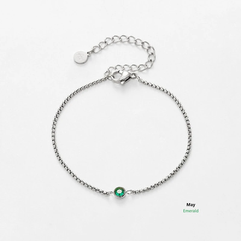 Steel Birthstone Bracelet