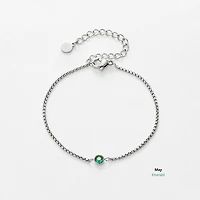 Steel Birthstone Bracelet