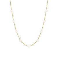White Enamel Heart Chain Necklace