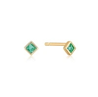 Square Emerald Studs