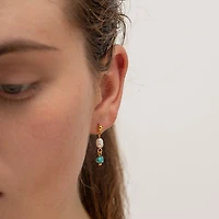 Turquoise Pearl Studs