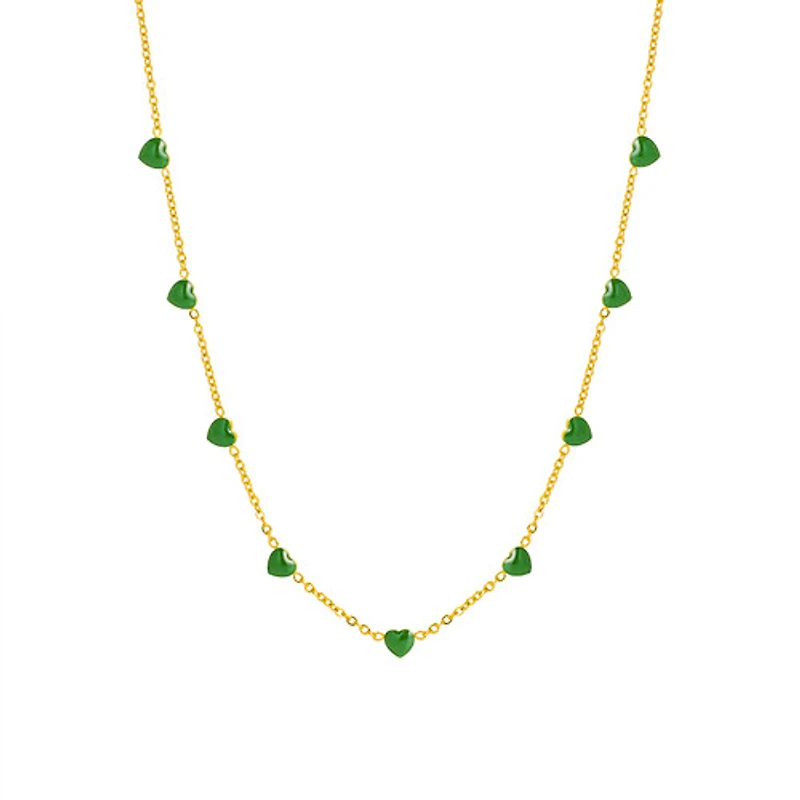 Enamel Heart Chain Necklace