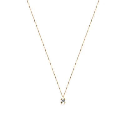 14k Single Diamond Necklace