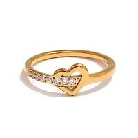 Heart Lined Gem Ring
