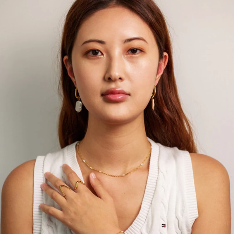 Baroque Pearl Hoops