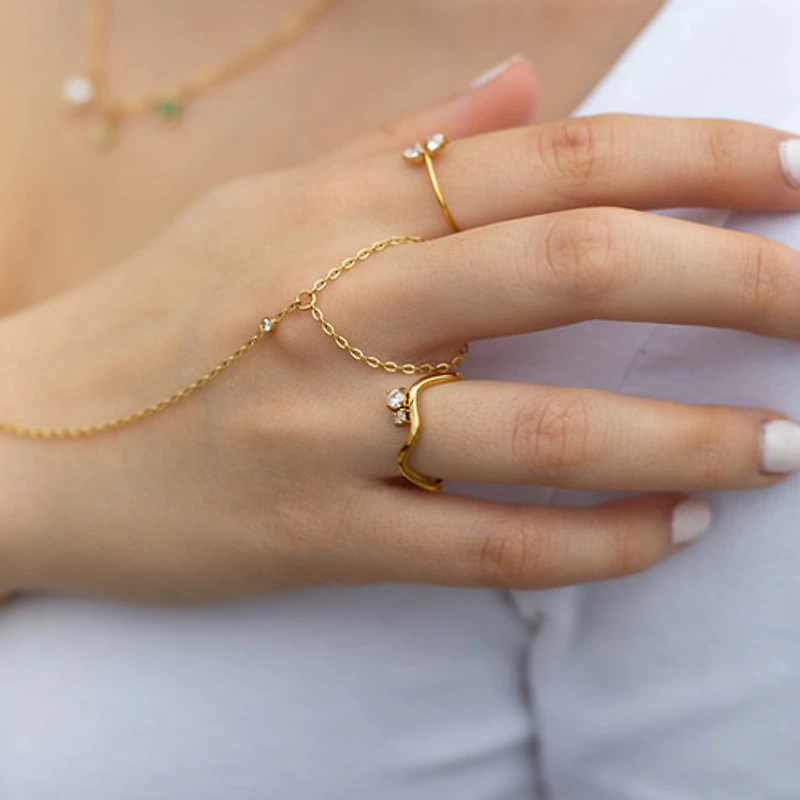 Dual Gem Wave Ring