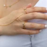 Dual Gem Wave Ring