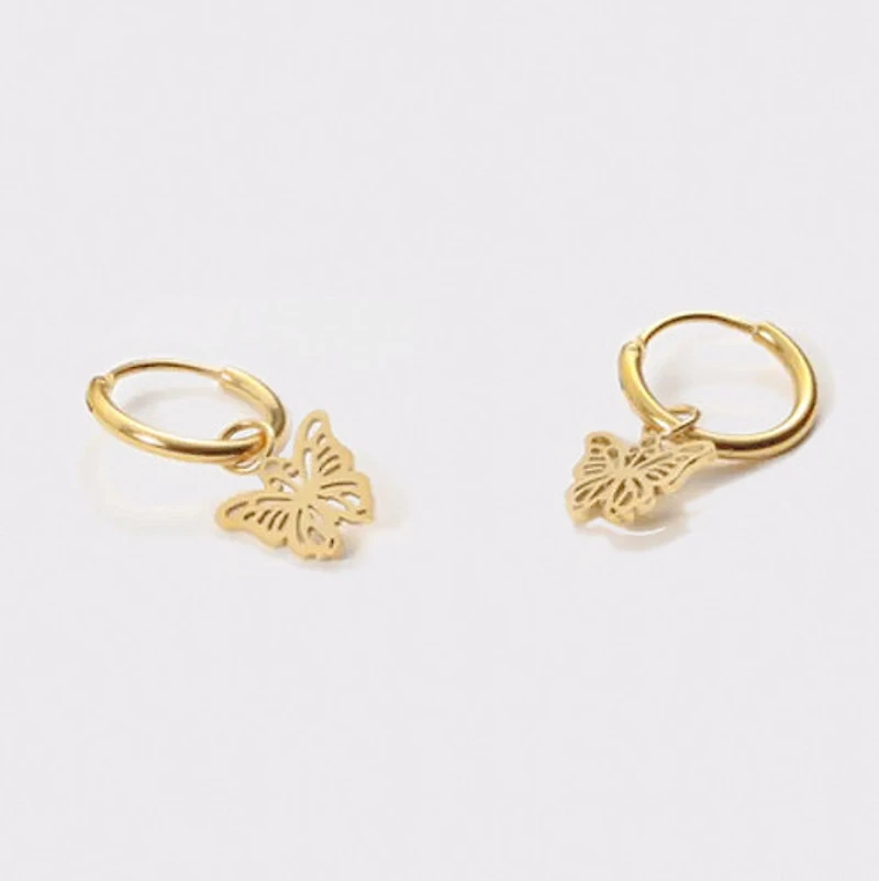 Pressed Butterfly Hoops