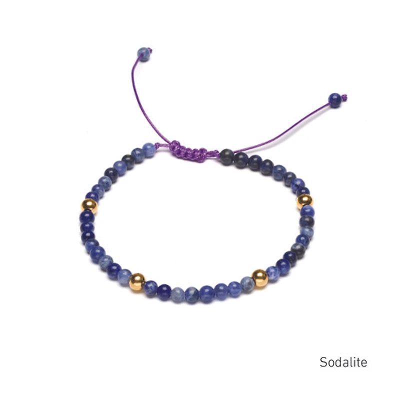 Braided Natural Crystal Bracelet (Depth of Blue)