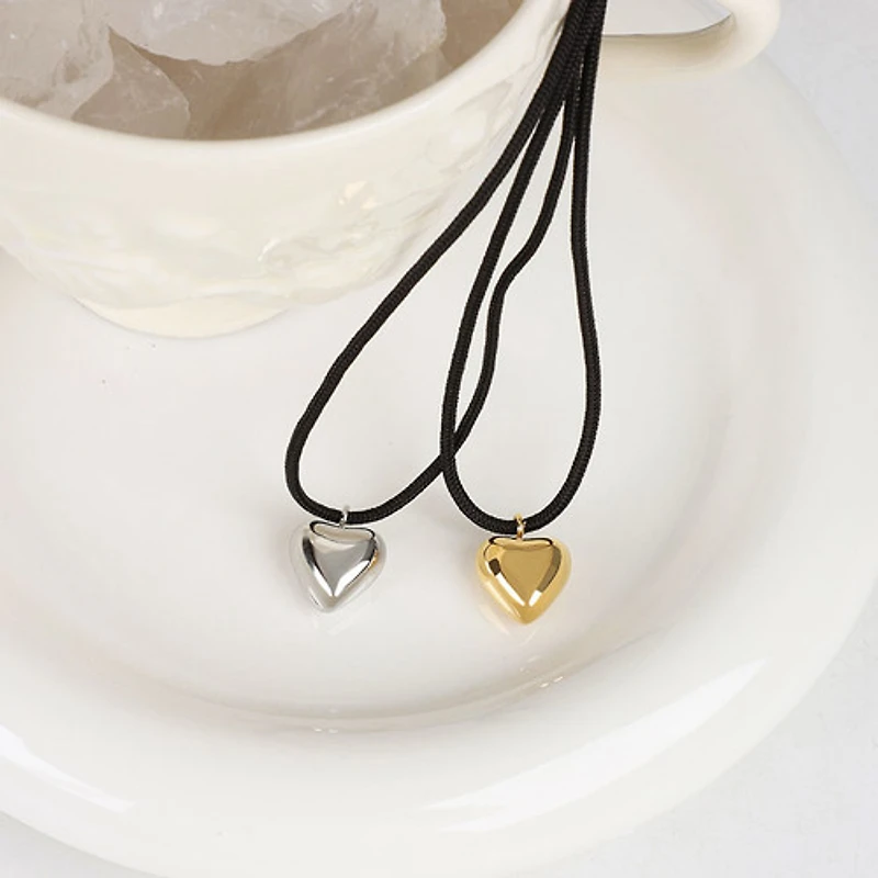 Raven Heart Rope Necklace