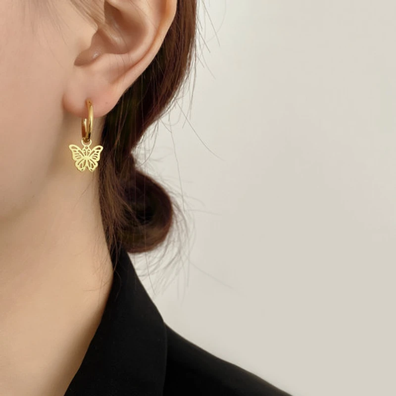 Pressed Butterfly Hoops