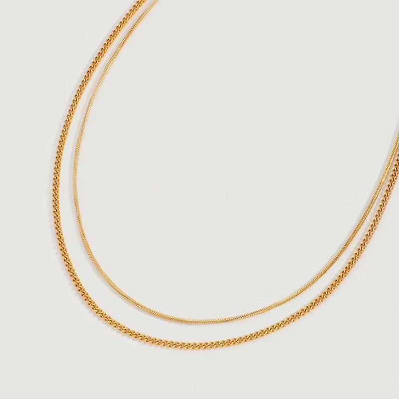 Box & Cuban Dual Necklace