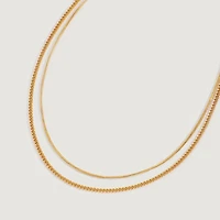 Box & Cuban Dual Necklace