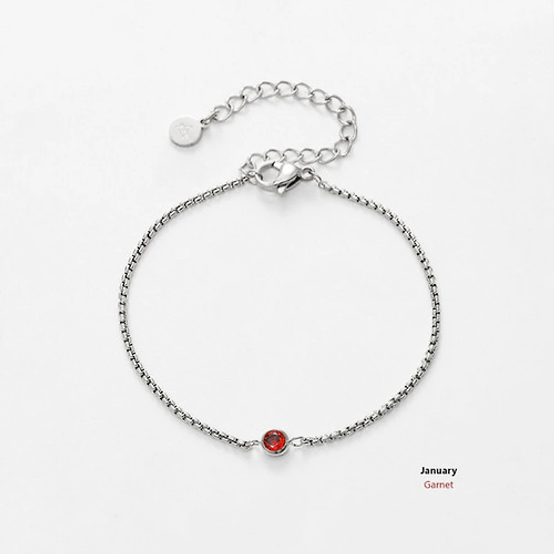 Steel Birthstone Bracelet