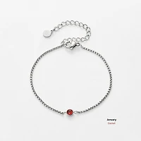 Steel Birthstone Bracelet