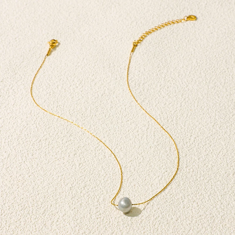 Everyday Gray Pearl Necklace
