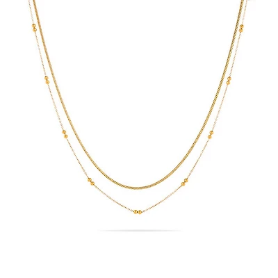 Duo Beads Layered Necklace