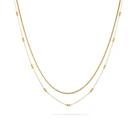 Duo Beads Layered Necklace