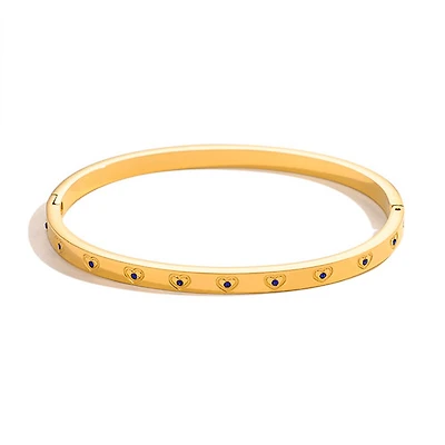 Blue Gem Heart Bangle