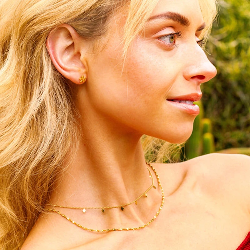 Layered Rhombus Charm Necklace