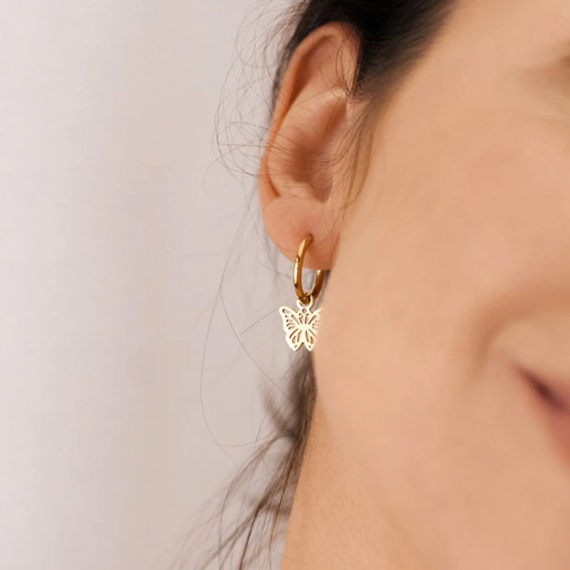 Pressed Butterfly Hoops