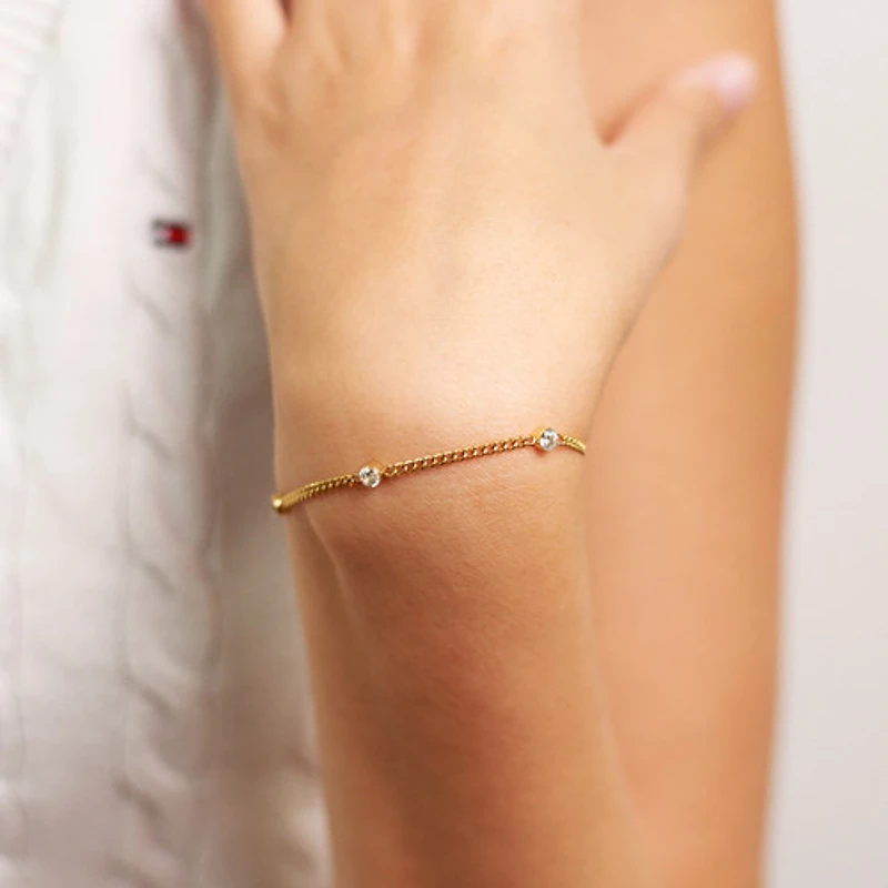 Gold Gem Chain Bracelet