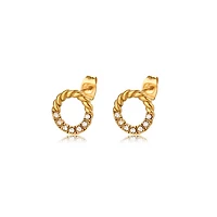 Gem Circle Studs