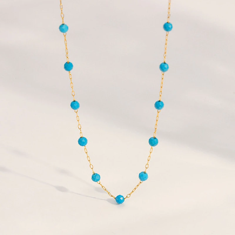 Gold Chalchite Chain Necklace