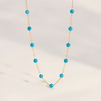 Gold Chalchite Chain Necklace